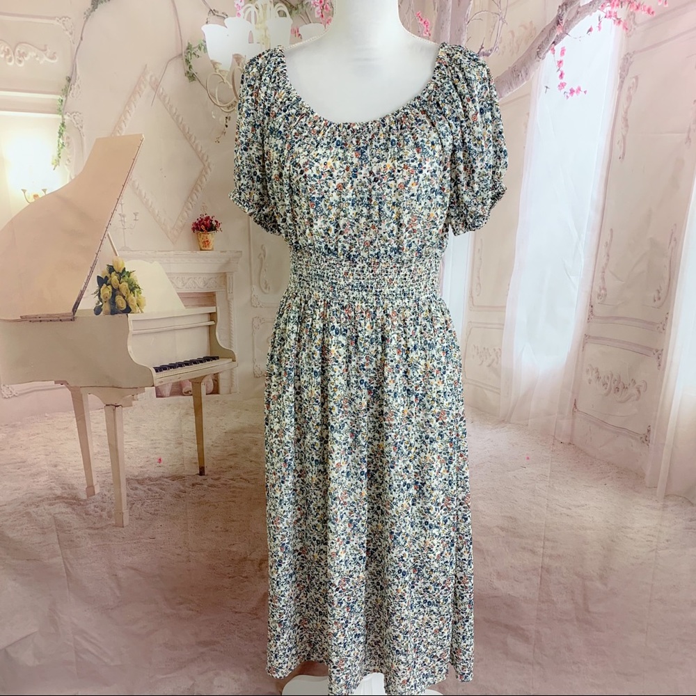 SOLD NEW Madewell Smock-Waist Peasant Blosso - Picture 2 of 10